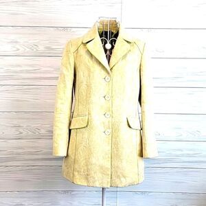 GNW brocade blazer midi length in chartreuse green Women's Size M